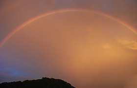 Early Morning Rainbow Over St. Lucia