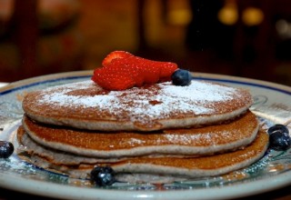 Blue Corn Pancakes (desert honey/agave syrup)