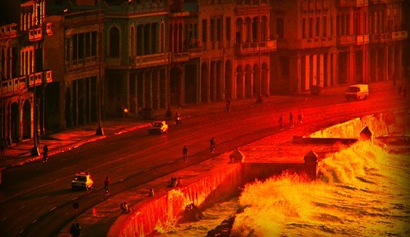 Cuba Malecon Boardwalk Old Havana_red