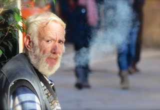 Cigarette Smoker in Barcelona, Spain