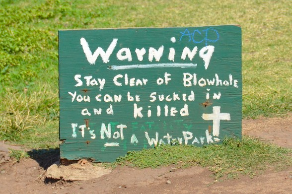 Nakalele Blowhole Warning Sign