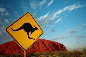 Kangaroo sign at Ayers Rock