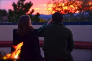 Guest enjoying sunset at the Four Seasons Resort Rancho Encantado Santa Fe