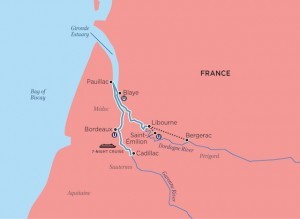 Uniworld Bordeaux Map