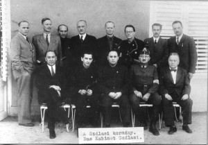 Ministers of the Arrow Cross Party, with founder Ferenc Szálasi in the middle of the front row.  Public Domain Photo