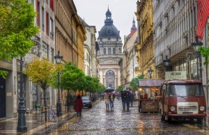 Budapest Street Scene as we walk to St. Stephen's Basilica