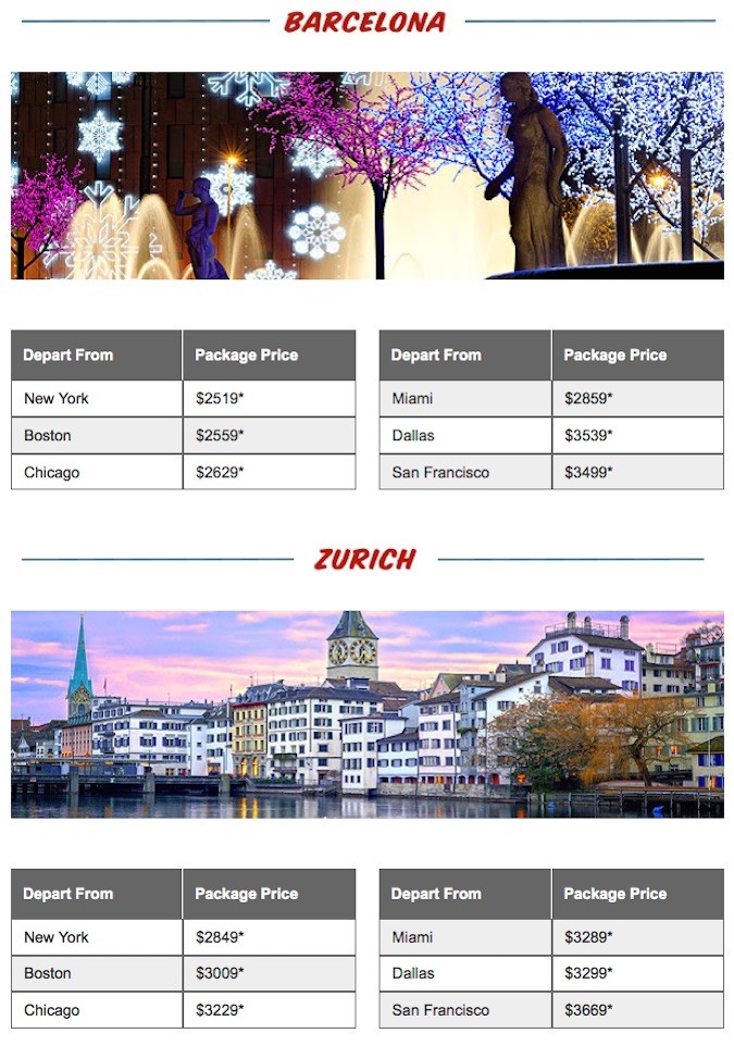 European Holiday Packages 1
