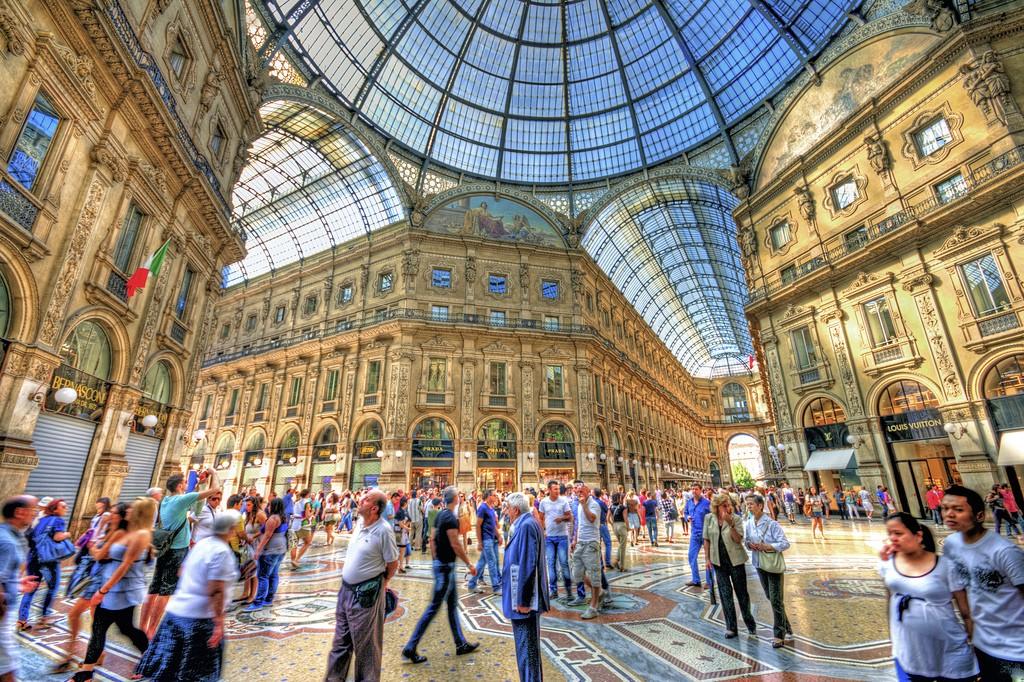 Galleria Vittorio Emanuele II Milan, famous luxury shopping gallery.