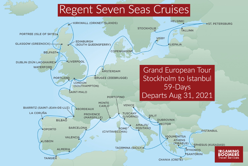 Regent Seven Seas Cruises 59-Day Grand European Tour for 2021
