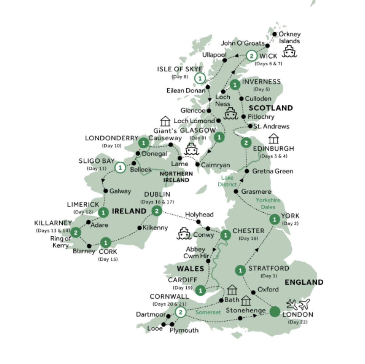 tours of england and ireland