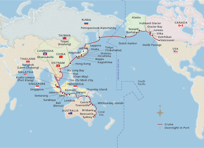 Viking Australia Asia Alaska Map