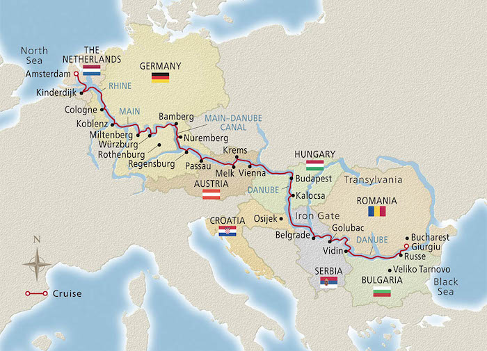 European Sojourn Itinerary Map