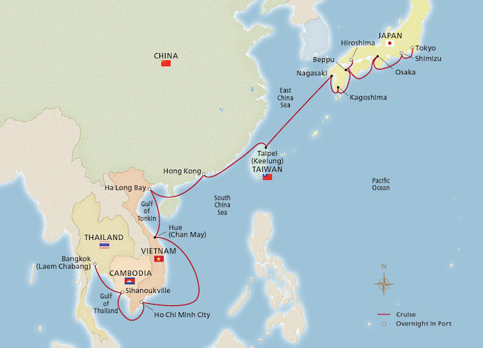 Viking Southeast Asia Horizons Map