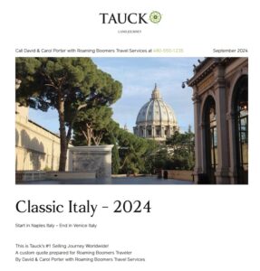 Tauck Sample Classic Italy Itinerary