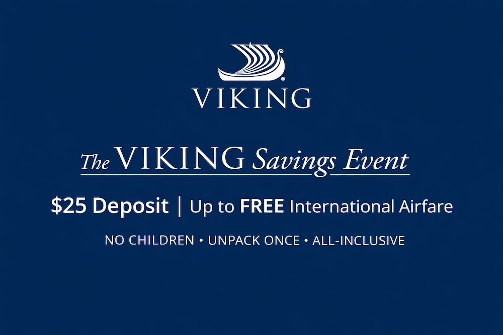 Viking’s 2026 Wave Season Savings Event featuring $25 deposit and free international airfare